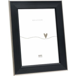 Cornice per foto Deknudt S244 nera con bordo argentato...