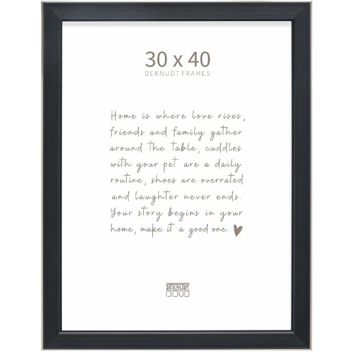 Cornice per foto Deknudt S244 nera con bordo argento 30x40 cm