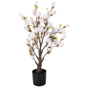 Decorazione Albero di Magnolia Clayre & Eef 20x20x75 cm Rosa Marrone