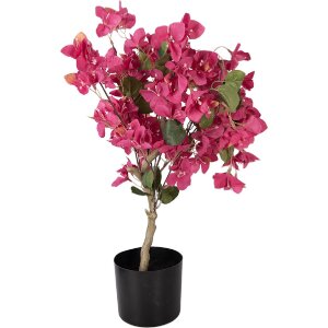 Albero decorativo Bougainvillea Clayre & Eef 30x30x90 cm fiori rosa foglie verdi