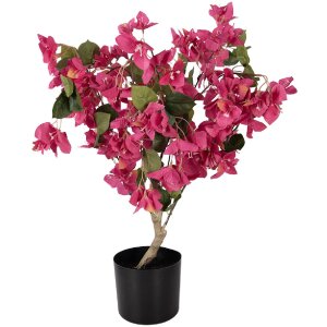 Albero decorativo Bougainvillea Clayre & Eef 30x30x90 cm fiori rosa foglie verdi
