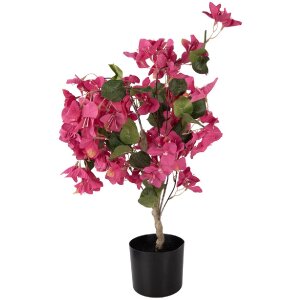 Albero decorativo Bougainvillea Clayre & Eef 30x30x90 cm fiori rosa foglie verdi