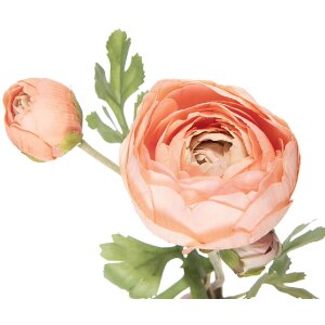 Fiore artificiale ranuncolo arancio e verde Clayre & Eef 6x10x52 cm