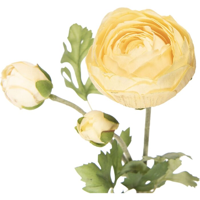 Fiore artificiale Ranuncolo Clayre & Eef 6x10x52 cm Giallo-Verde