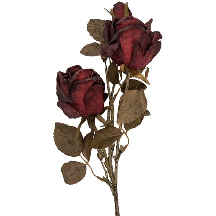 Decorazione ramo con fiori Clayre & Eef Rosso-Verde 12x12x70 cm