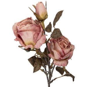 Decorazione ramoso con fiori Clayre & Eef Rosa Verde 12x12x70 cm