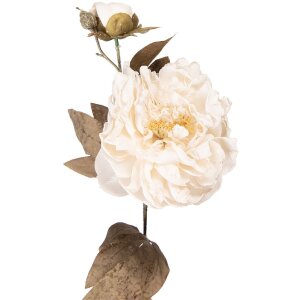 Decorazione ramo con fiori Clayre & Eef 5PL0243W bianco-verde 73x17 cm