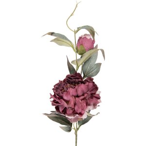 Decorazione ramo con fiori Clayre & Eef 5PL0244P Viola e Verde 14x14x78 cm