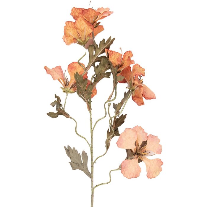 Decorazione ramo con fiori Clayre & Eef Arancione e Verde 8x20x82 cm