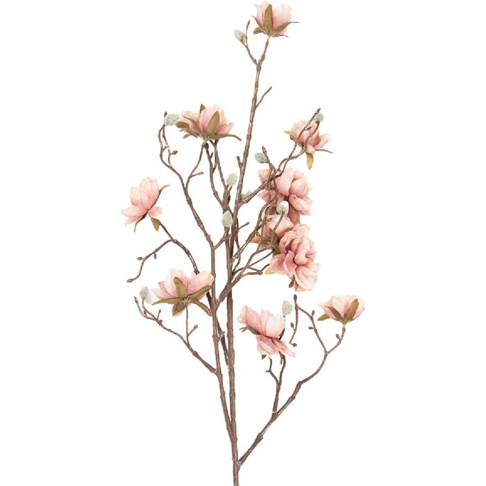 Decorazione floreale Clayre & Eef 5PL0259 ramoscio con fiori rosa e marrone 15x20x90 cm