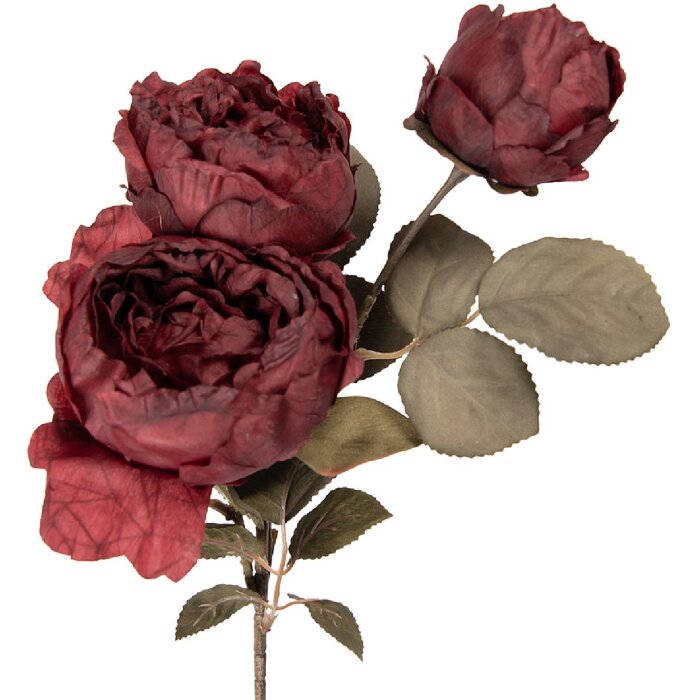 Decorazione Clayre & Eef 5PL0262 con ramo e fiori rosso-verde 12x15x52 cm