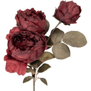 Decorazione Clayre & Eef 5PL0262 con ramo e fiori rosso-verde 12x15x52 cm