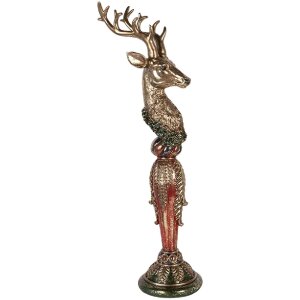 Decorazione Cervo Dorato con Accento Verde Clayre & Eef 16x22x70 cm