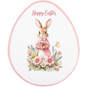 Piattino da tavola Clayre & Eef 66443 35x29x1 cm Bianco con accento rosa