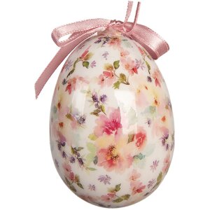 Set di 9 pendenti decorativi Clayre & Eef Bianco e Rosa Ø 5x8 cm