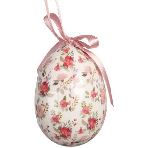 Set di 9 pendenti decorativi Clayre & Eef Bianco e Rosa Ø 5x8 cm