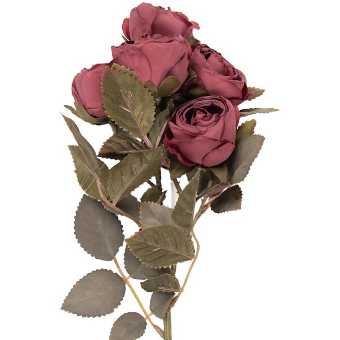 Decorazione ramo con fiori Clayre & Eef Rosso-Verde 8x13x43 cm