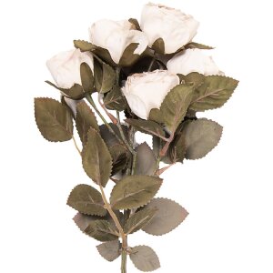 Clayre & Eef 6PL0416W Dekoration Zweig mit Blumen Beige und Grün 8x13x43 cm