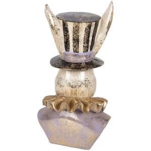 Statua decorativa conica di coniglio Clayre & Eef 6PR5965 beige 14x12x27 cm