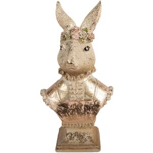 Statua decorativa di coniglio Clayre & Eef Beige Rosa...