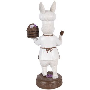 Decorazione Coniglio Clayre & Eef 15x11x32 cm Tonalità Naturale Bianco-Marrone