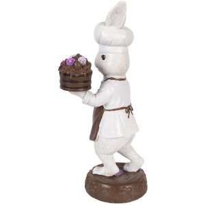 Decorazione Coniglio Clayre & Eef 15x11x32 cm Tonalità Naturale Bianco-Marrone