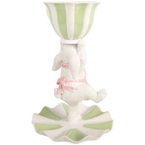 Decorazione coniglio Clayre & Eef Ø 15 cm x 24 cm bianco-verde