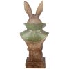 Statua decorativa conica di coniglio Clayre & Eef 6PR5986 dorato-verde 12x8x26 cm