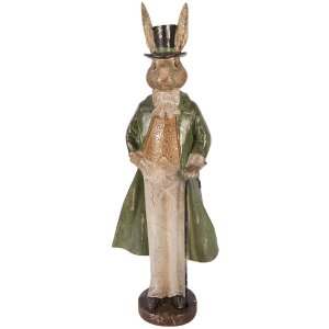 Decorazione coniglio dorata con accento verde Clayre & Eef 17x12x48 cm