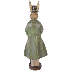 Decorazione coniglio dorata con accento verde Clayre & Eef 17x12x48 cm