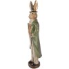 Decorazione coniglio dorata con accento verde Clayre & Eef 17x12x48 cm