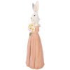 Coniglio decorativo Clayre & Eef bianco e rosa 18x16x53 cm
