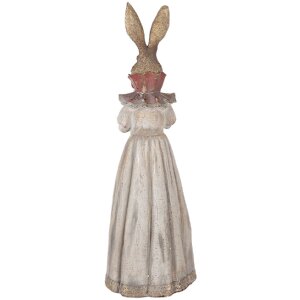 Decorazione coniglio Clayre & Eef 6PR6000 18x16x53 cm Tonalità grigio-ocra naturale