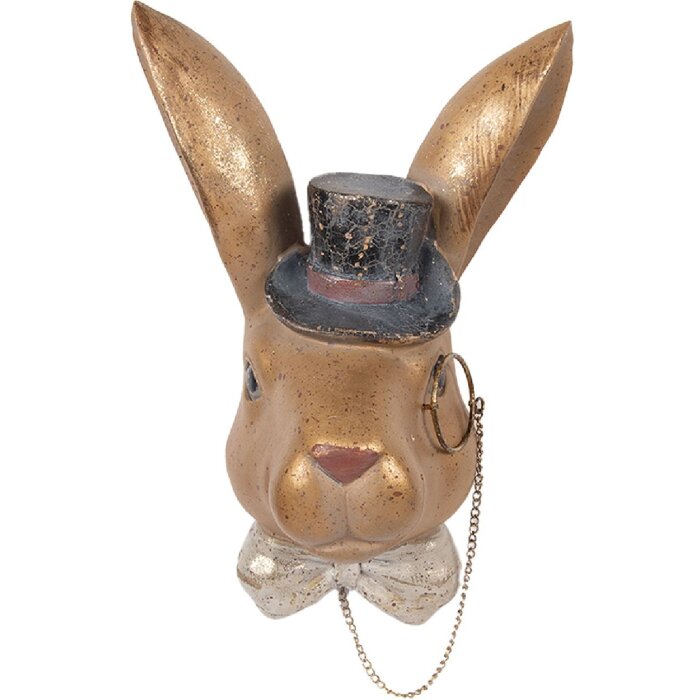 Decorazione coniglio Clayre & Eef Oro Nero 17x11x25 cm