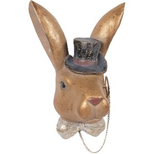 Decorazione coniglio Clayre & Eef Oro Nero 17x11x25 cm