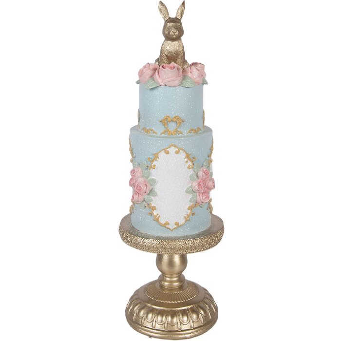 Decorazione per torta Clayre & Eef 6PR6006 Oro con accenti blu Ø 12x37 cm