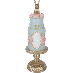 Decorazione per torta Clayre & Eef 6PR6006 Oro con accenti blu Ø 12x37 cm