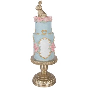 Decorazione per torta Clayre & Eef 6PR6006 Oro con accenti blu Ø 12x37 cm