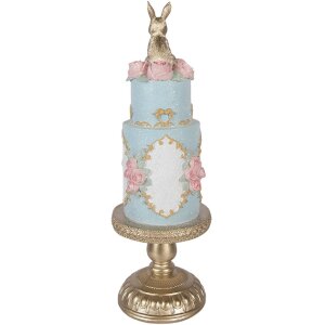 Decorazione per torta Clayre & Eef 6PR6006 Oro con accenti blu Ø 12x37 cm