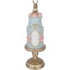 Decorazione per torta Clayre & Eef 6PR6006 Oro con accenti blu Ø 12x37 cm