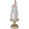 Decorazione per torta Clayre & Eef 6PR6006 Oro con accenti blu Ø 12x37 cm