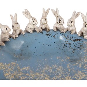 Scalinata decorativa con conigli Clayre & Eef Ø 23x7 cm Beige Blau Ostern