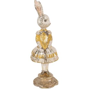 Decorazione con coniglio Clayre & Eef Beige-Gold Ø 13x36 cm