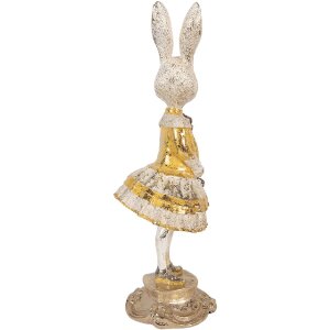 Decorazione con coniglio Clayre & Eef Beige-Gold Ø 13x36 cm