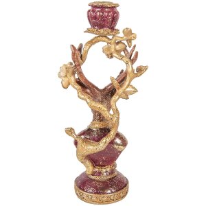 Stendino per candele Cervo lilla-gold Clayre & Eef 14x11x31 cm