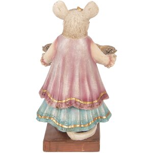 Decorazione topo con ciotola Clayre & Eef 6PR6044 Beige 17x15x26 cm