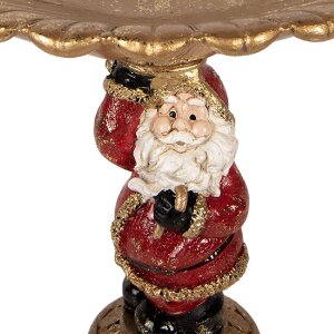 Decorazione Babbo Natale Clayre & Eef con ciotola oro rosso 24x19x24 cm