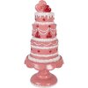 Decorazione torta Clayre & Eef Rosa-Bianco Ø 16x33 cm