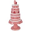 Decorazione torta Clayre & Eef Rosa-Bianco Ø 16x33 cm