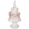 Decorazione torta Clayre & Eef bianco-rosa Ø 15x29 cm